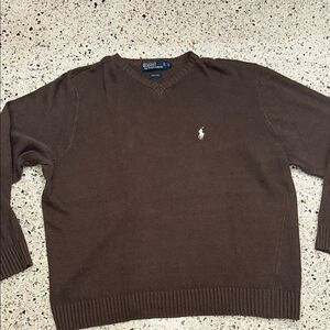 Polo Ralph Lauren brown 100% linen sweater large L